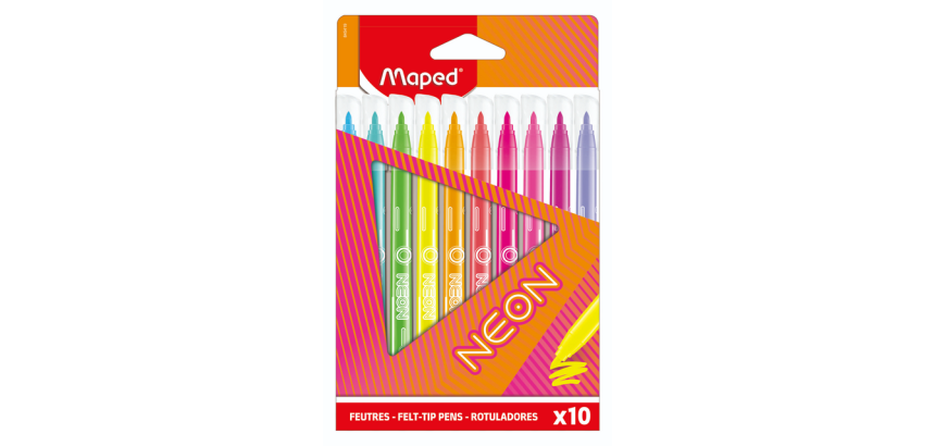 Maped Neon Felt Tip Pen Set 10 Colors