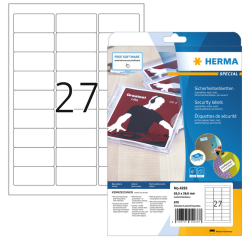 Etiquette de sécurité HERMA 4233 63,57x29,6mm blanc 675 étiquettes