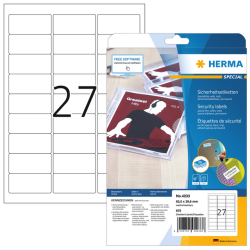 Etiquette de sécurité HERMA 4233 63,57x29,6mm blanc 675 étiquettes