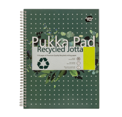 Cahier de projets Pukka Pad Jotta Recyclé A4 ligné 4 trous 110 pages 80g vert