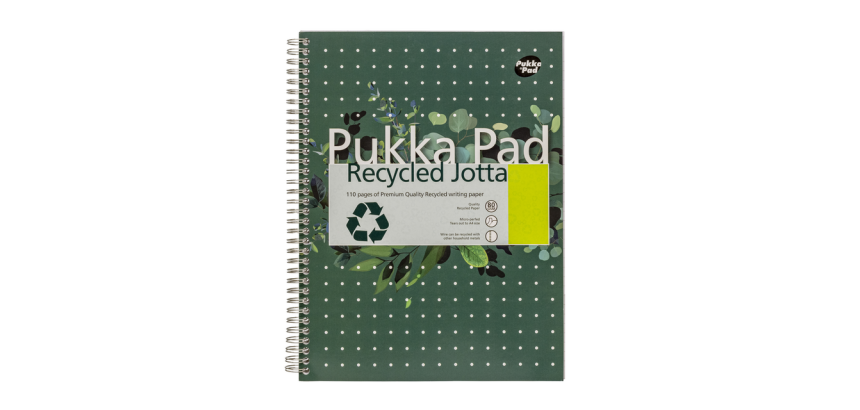 Collegeblok Pukka Pad Jotta Recycled A4 lijn 4-gaats 110 pagina's 80gr groen