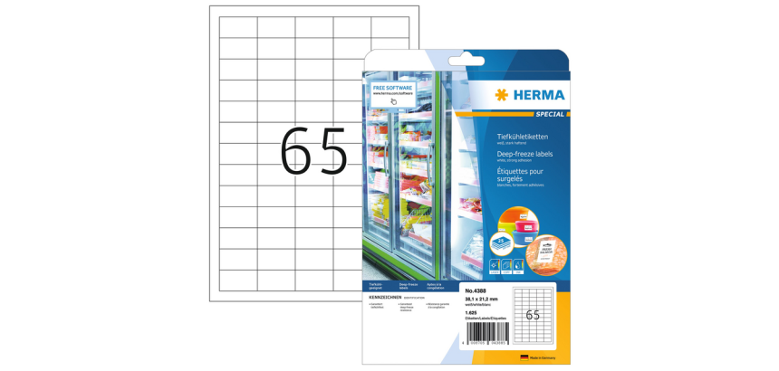 Etiket HERMA 4388 38.1x21.2mm diepvries wit 1625 stuks