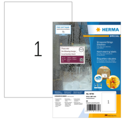 Etiquette HERMA 10784 210x297mm résistante aux intempéries blanc 80 étiquettes