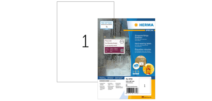 Etiket HERMA 10784 210x297mm weerbestendig wit 80 stuks