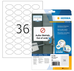 Etiquette HERMA 4380 ovale 40,6x25,4mm blanc 900 étiquettes