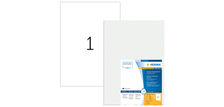 HERMA Etiketten 9542 A3 297x420mm wetterfest weiß 10 Stück