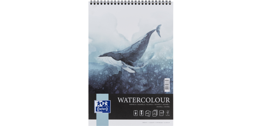 Oxford Watercolour Aquarellblock A5 20 Blatt 300g Spiralbindung