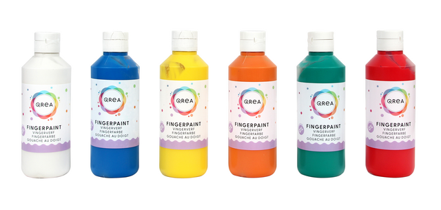 Peinture au doigt Qrea set 6 couleurs 250ml