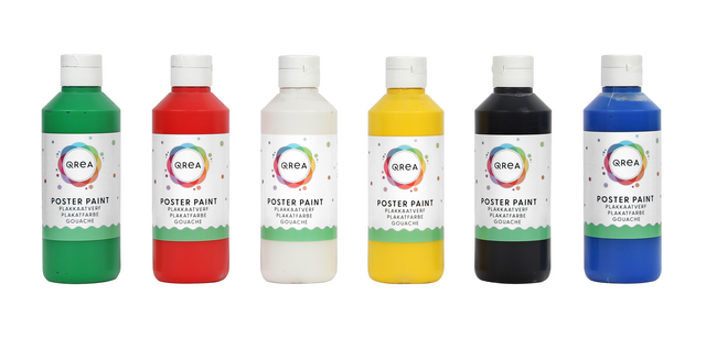 Gouache Qrea set 6 standard colors 250ml