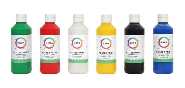 Gouache Qrea set 6 couleurs standard 250ml