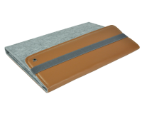 Schrijfmap DESQ A4 vilt met papierclip en elastiek sluiting grijs