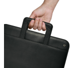 DESQ A4 faux leather zip-up conference folder with black handles