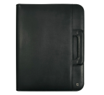 DESQ A4 faux leather zip-up conference folder with black handles