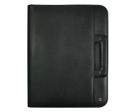 Schrijfmap DESQ A4 kunstleder met rits en handvatten zwart