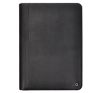 DESQ A4 faux leather zip-up conference folder with black handles