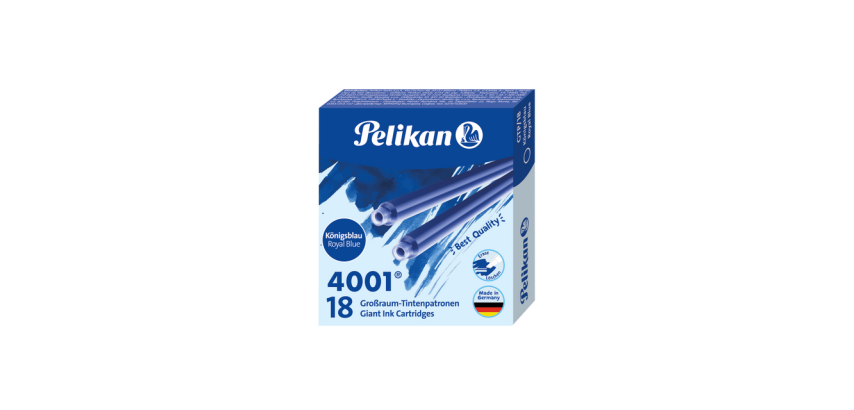 Inktpatroon Pelikan 4001 lang koningsblauw 18 stuks