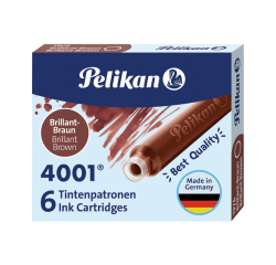 Inktpatroon Pelikan 4001 bruin 6 stuks