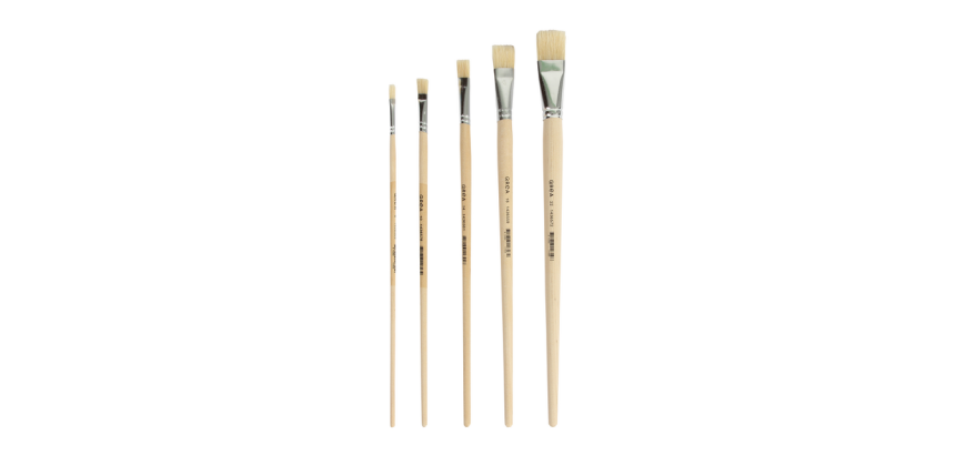 Pinsel Qrea Schweineborsten-Set mit 5 Breiten