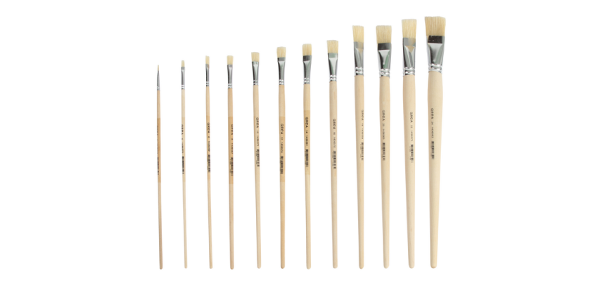 Pinceaux Qrea soie de porc set de 12 largeurs