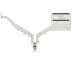 Bras double pour écran et ordinateur portable Leitz Ergo faible encombrement gris