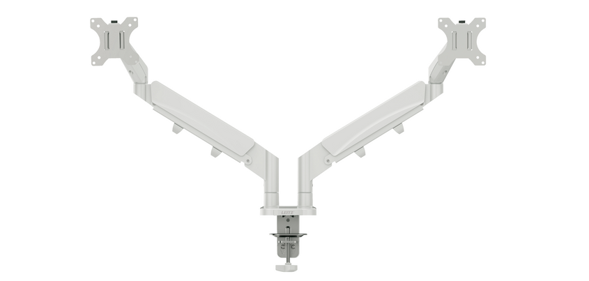 Bras double pour écran Leitz Ergo faible encombrement gris