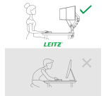 Bras double pour écran Leitz Ergo faible encombrement gris