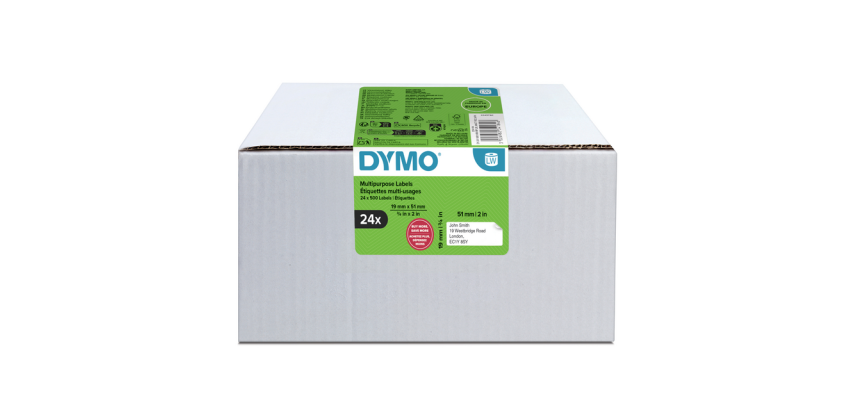 Etiquette Dymo LabelWriter multifonctionel 19x51mmm blanc 24 rouleaux à 500 pièces