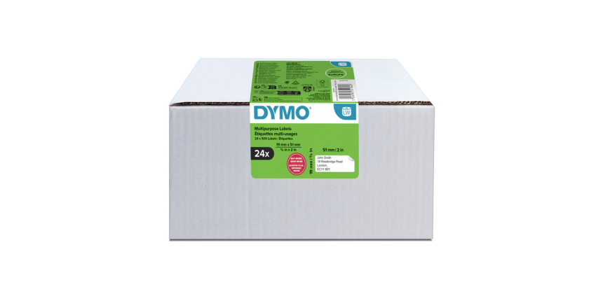 Etiquette Dymo LabelWriter multifonctionel 19x51mmm blanc 24 rouleaux à 500 pièces
