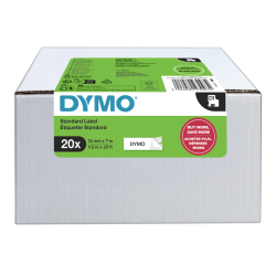 Ruban étiquettes Dymo LabelManager D1 polyester 12mmx7m blanc sur noir 20 pièces