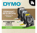 Labeltape Dymo LabelManager D1 polyester 12mmx7m wit op zwart  20 stuks