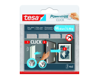 Adhésif tesa Powerstrips Click Medium 4 paires blanc