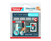 Adhésif tesa Powerstrips Click Medium 16 paires blanc