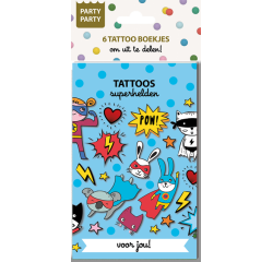 Autocollants Party Party 6 carnets Tattoo Super héro Interstat
