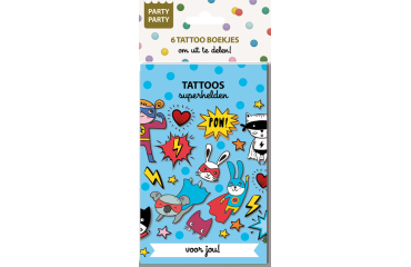 Autocollants Party Party 6 carnets Tattoo Super héro Interstat