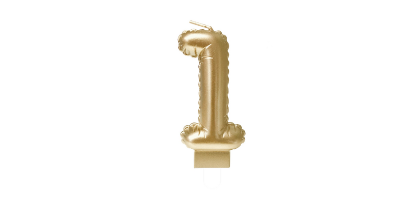 Foil balloon candle gold 1