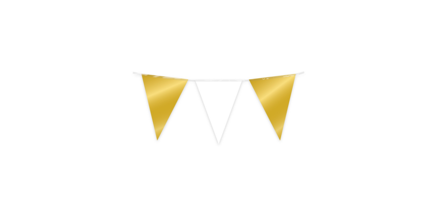 Party Flag Foil Gold and white