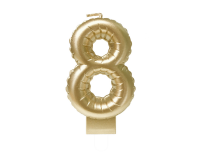Foil balloon candle gold 8