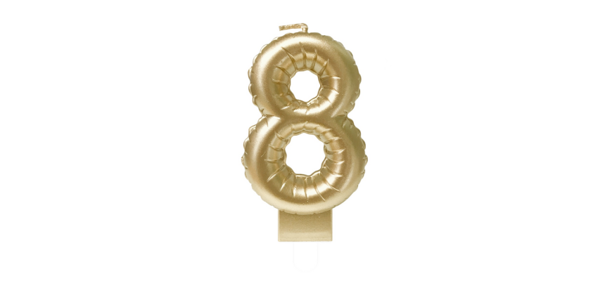 Balloon Candle Foil Gold 8