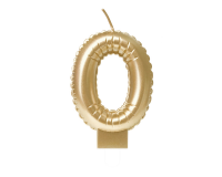 Foil balloon candle gold 0