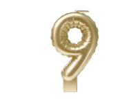 Foil balloon candle gold 9