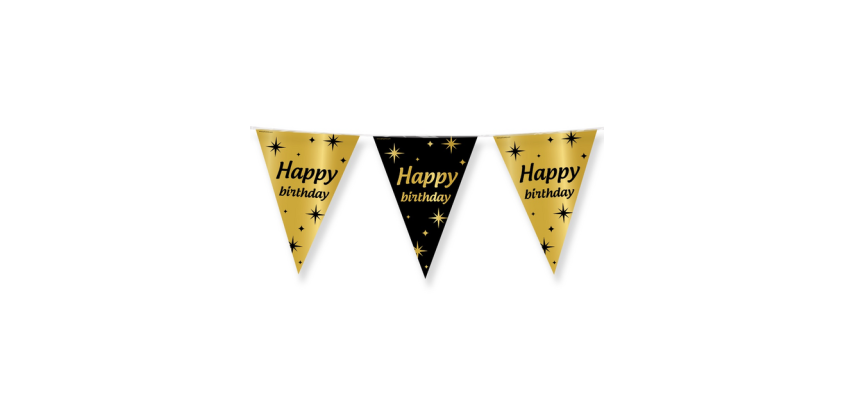 Classy Party Flags "Happy Birthday" foil flags