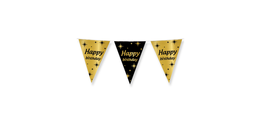 Classy Party Flags "Happy Birthday" foil flags