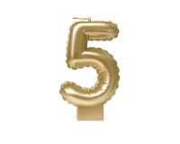 Foil balloon candle gold 5