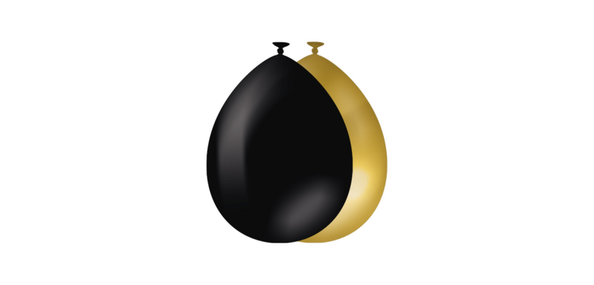 Balloons 10 pieces Gold and Black