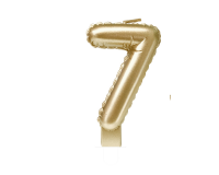 Foil balloon candle gold 7