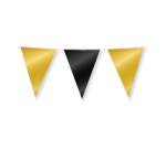 Drapeaux Party Flag Foil Gold & Black