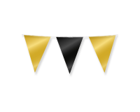Drapeaux Party Flag Foil Gold & Black