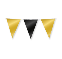 Drapeaux Party Flag Foil Gold & Black