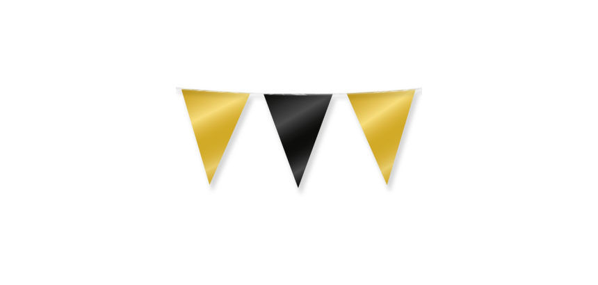 Drapeaux Party Flag Foil Gold & Black