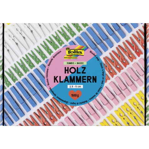 Mélange de pinces en bois BASIC Jumbobox, 500 g